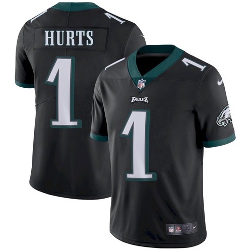 Men's Philadelphia Eagles #1 Jalen Hurts Black NFL Vapor Untouchable Limited Stitched Jersey